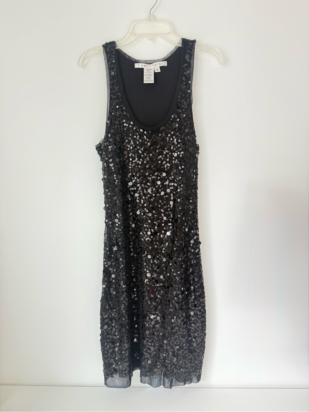 Max Studio black sequin tank dress